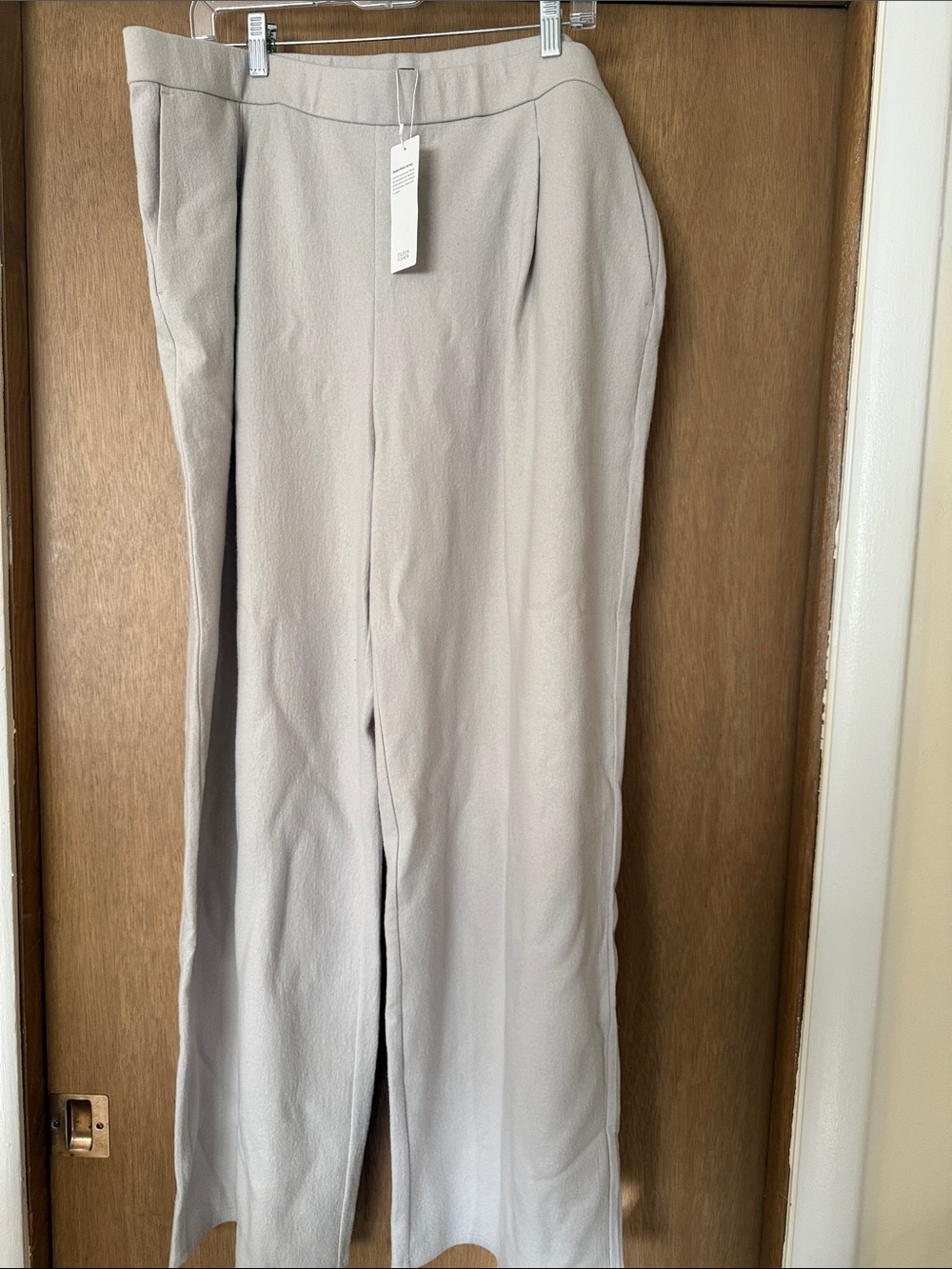 Eileen Fisher Hi waisted chalk color-Leg Women's Trousers - NEW 1X